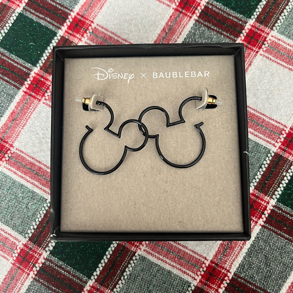 BaubleBar Disney Black Mickey Mouse Earrings